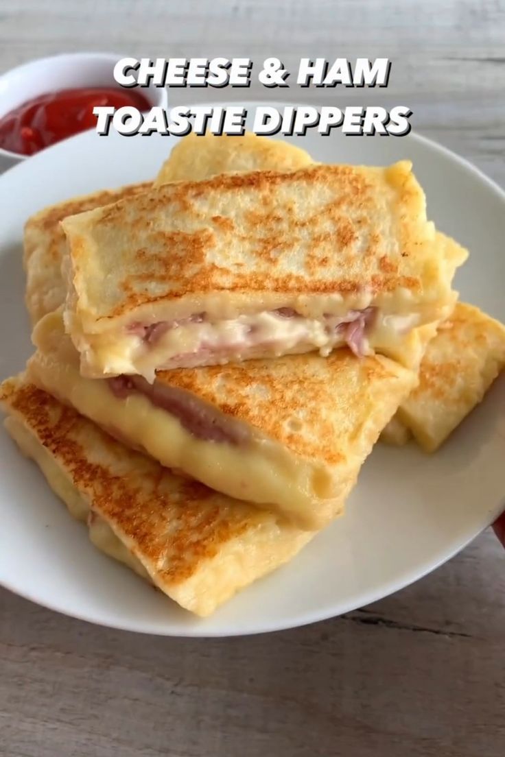 Cheese and Ham Toasties Dippers aka Croque Monsieur Dippers